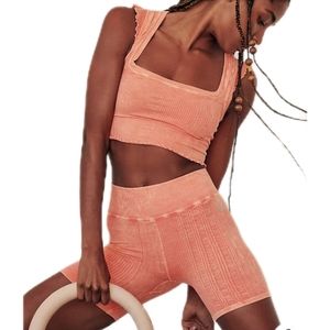 FP Movement by Free People Just Me Shorts and Top Set Blood Orange XS